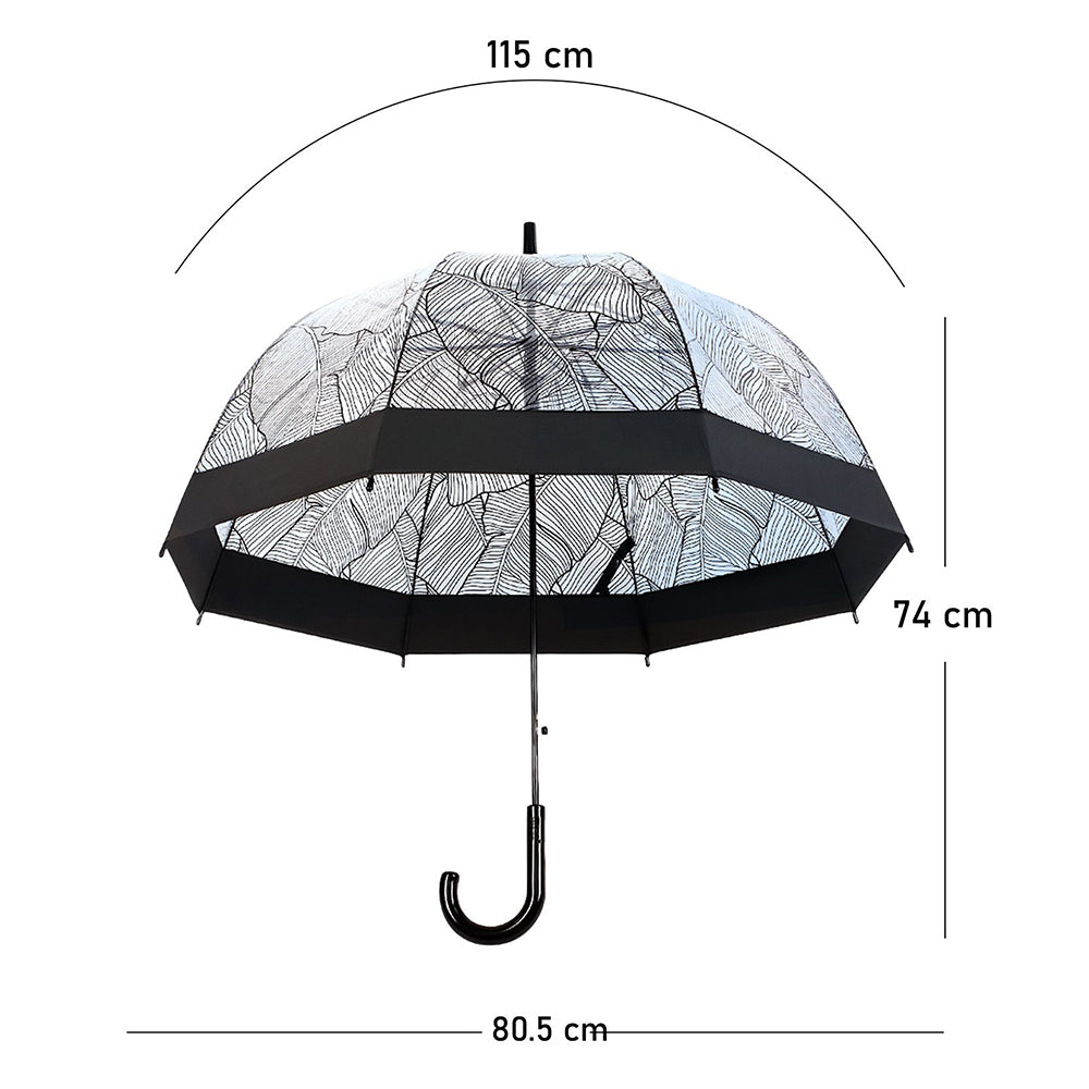 Self Print Black Transparent Umbrella for Kids and Teens, 8yrs - 15yrs