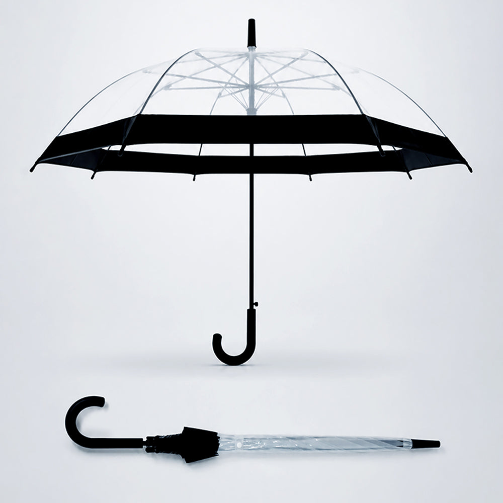 Black Big Border Transparent Umbrella for Teens & Adults