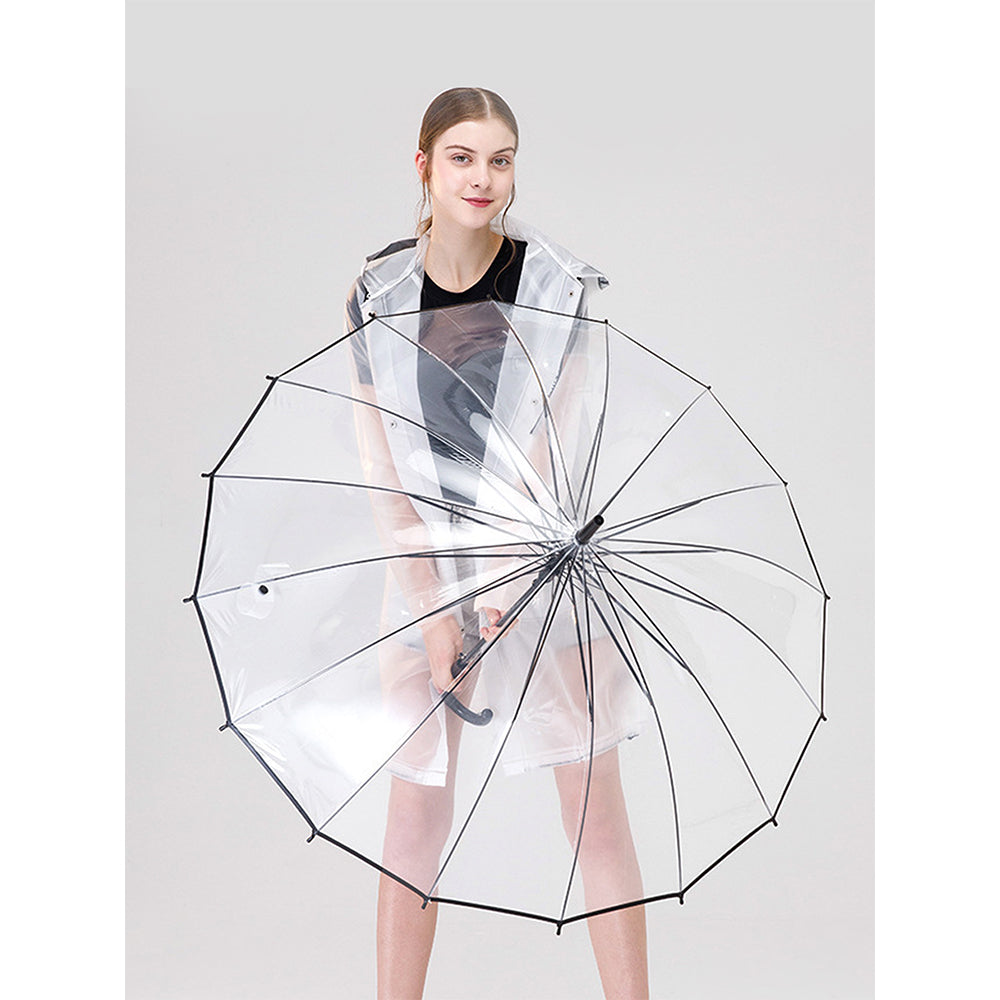 Black Border Transparent Umbrella for Adults