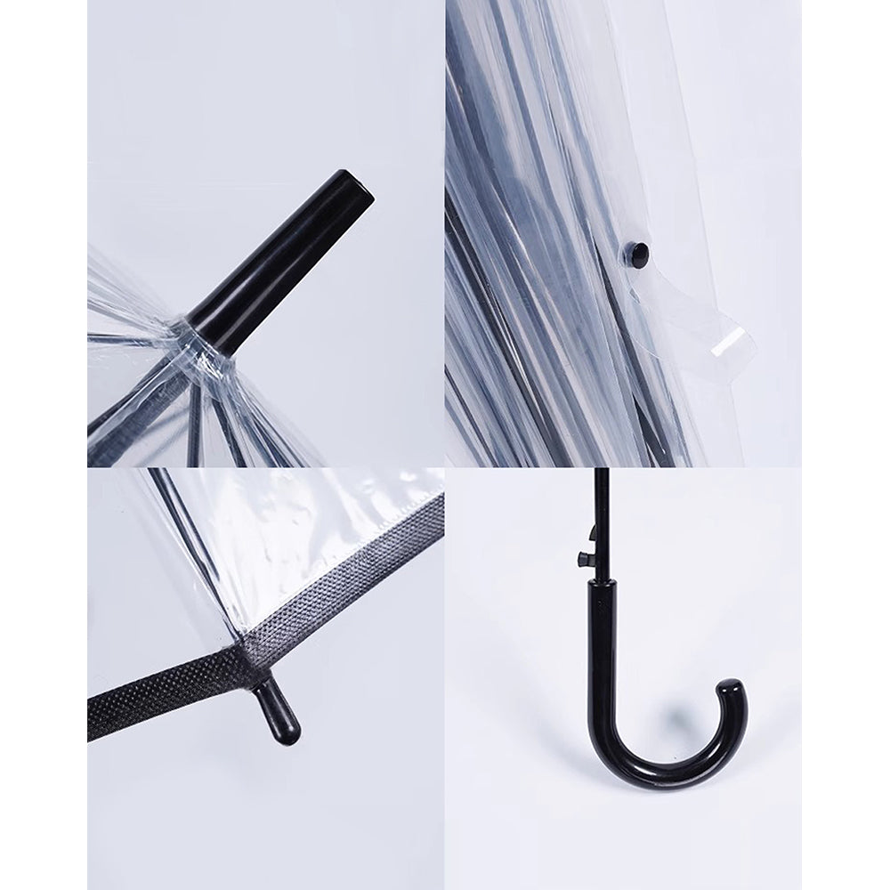 Black Border Transparent Umbrella for Adults