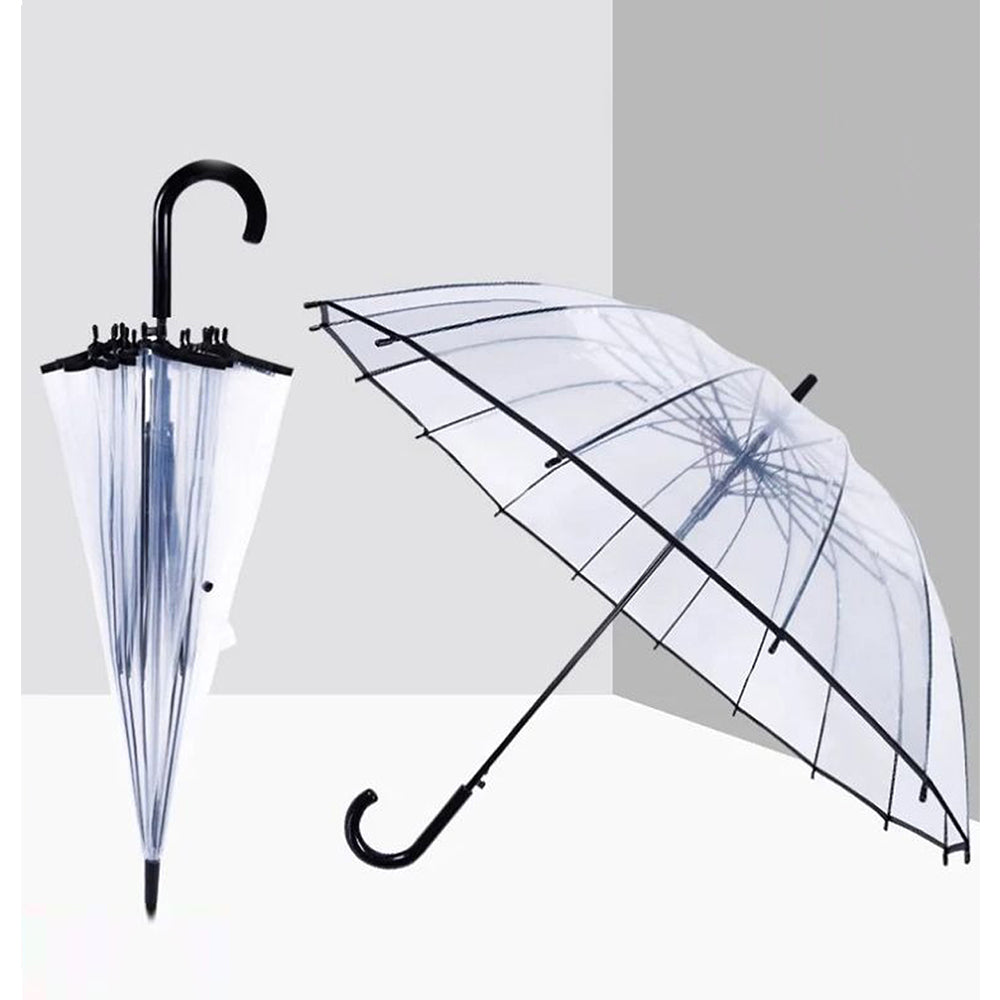 Black Border Transparent Umbrella for Adults