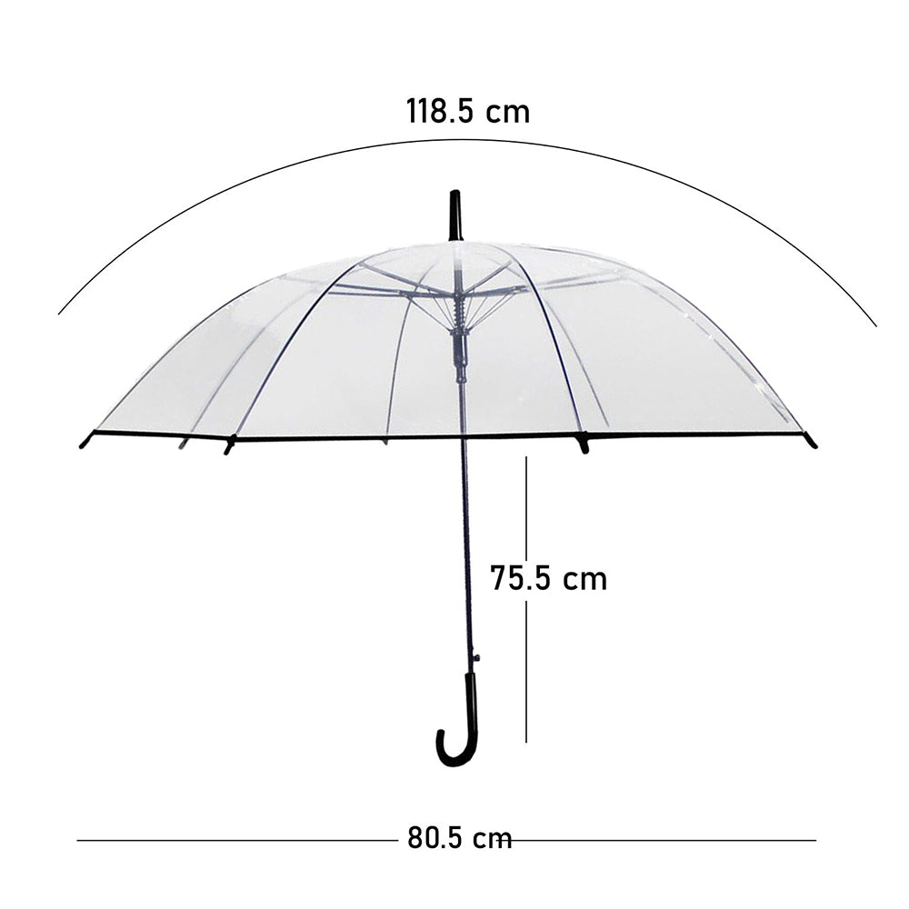 Black Border Transparent Umbrella for Adults