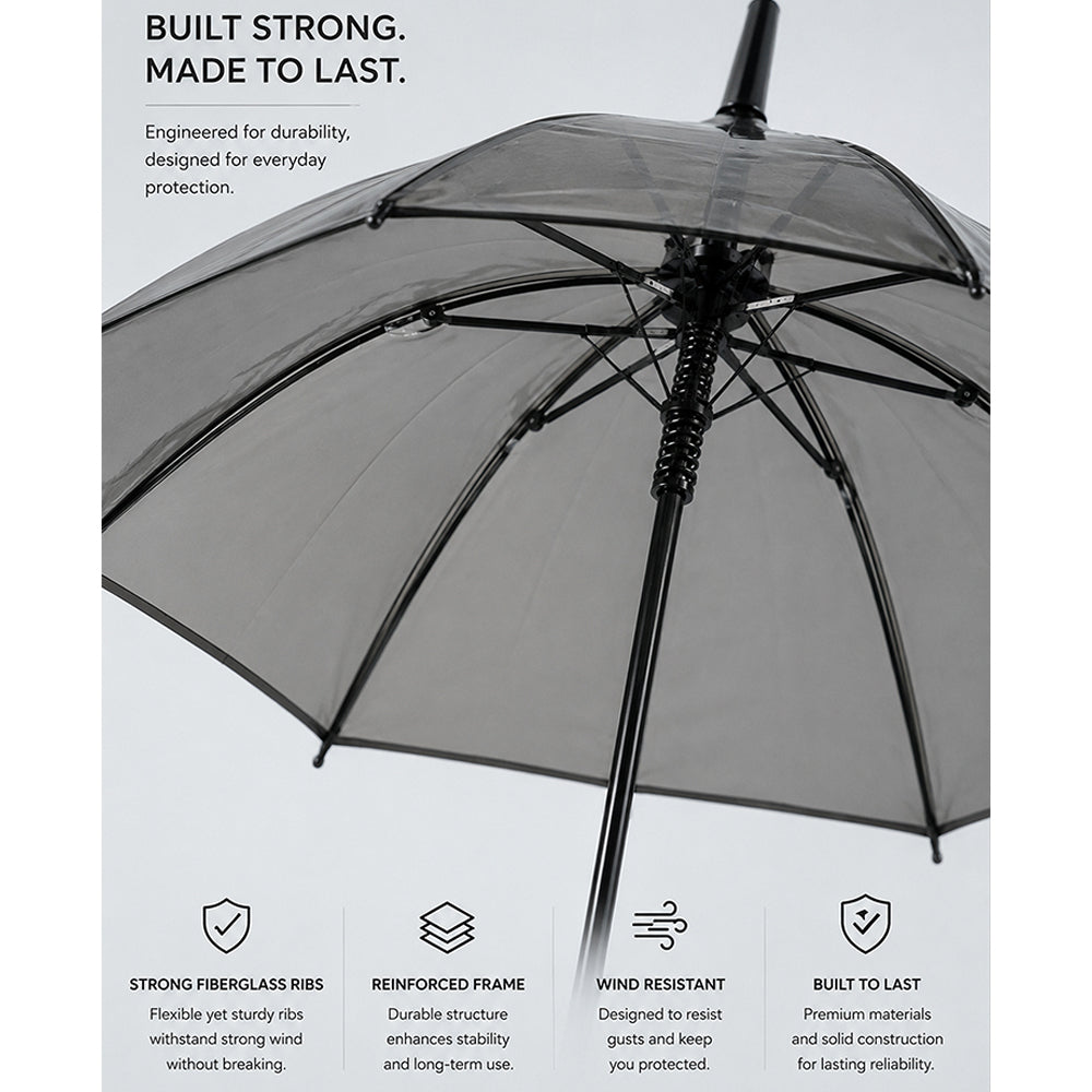 Black Beauty Jelly Transparent Umbrella for Teens & Adults