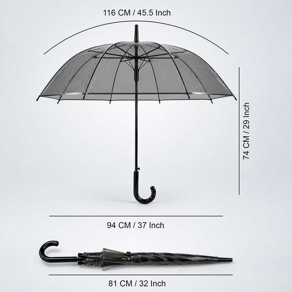 Black Beauty Jelly Transparent Umbrella for Teens & Adults