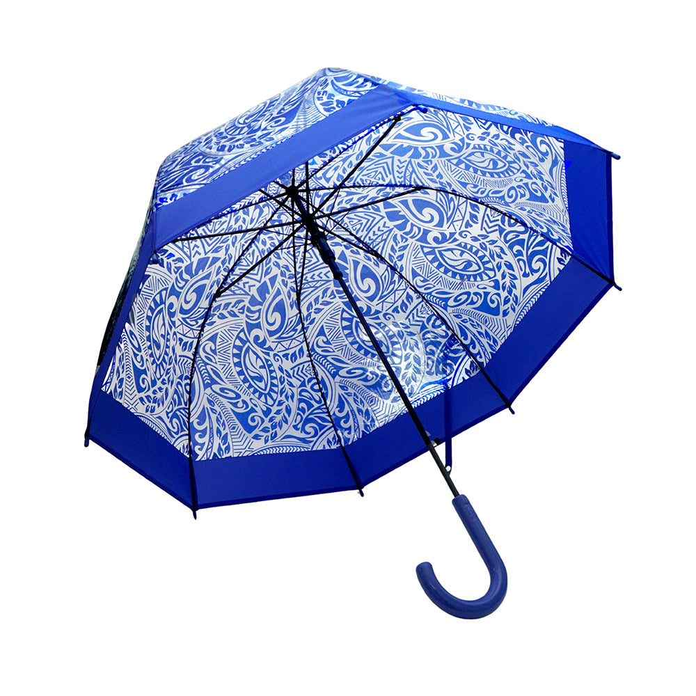 Self Print Dark Blue Transparent Umbrella for Kids and Teens, 8yrs - 15yrs