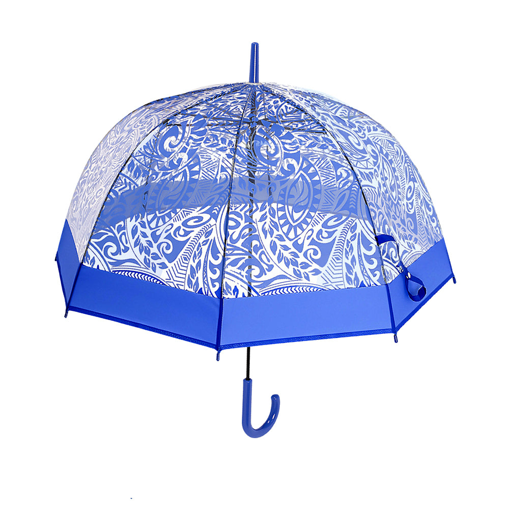 Self Print Dark Blue Transparent Umbrella for Kids and Teens, 8yrs - 15yrs