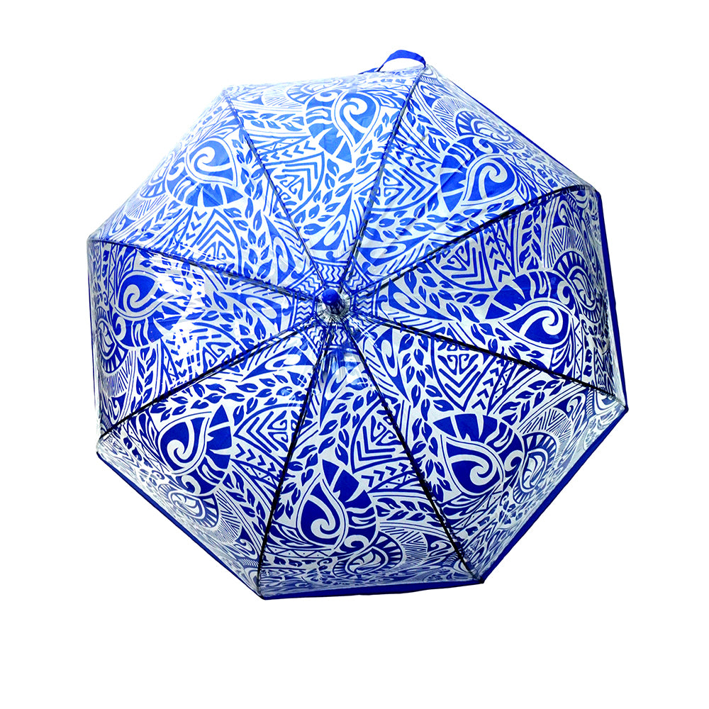 Self Print Dark Blue Transparent Umbrella for Kids and Teens, 8yrs - 15yrs