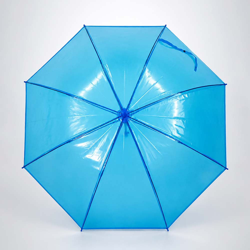 Neon Blue Jelly Transparent Umbrella for Teens & Adults