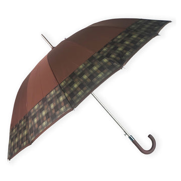Brown Checks Large Canopy Size Umbrella for Adults