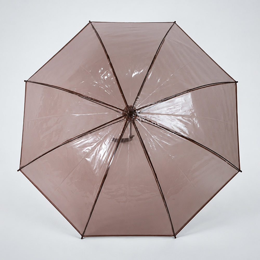 Coffee Brown Jelly Transparent Umbrella for Teens & Adults