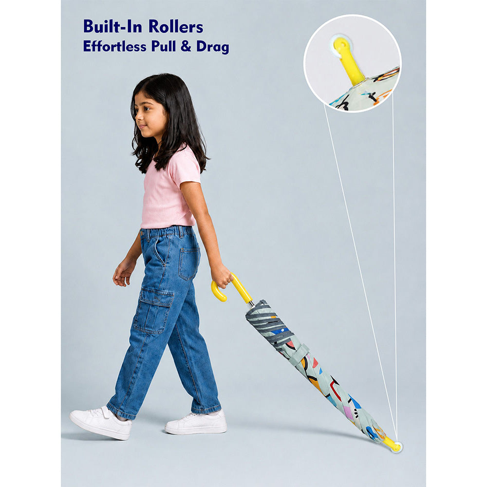 Wheel style Cat & Dog Printed UPF 50+ Kids-Umbrella-5-10Y