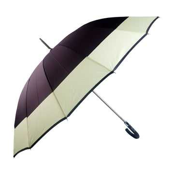 Chocolate Brown with Cream Border Large Canopy Size Umbrella for Adults