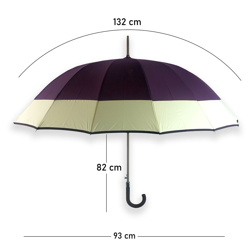 Chocolate Brown with Cream Border Large Canopy Size Umbrella for Adults