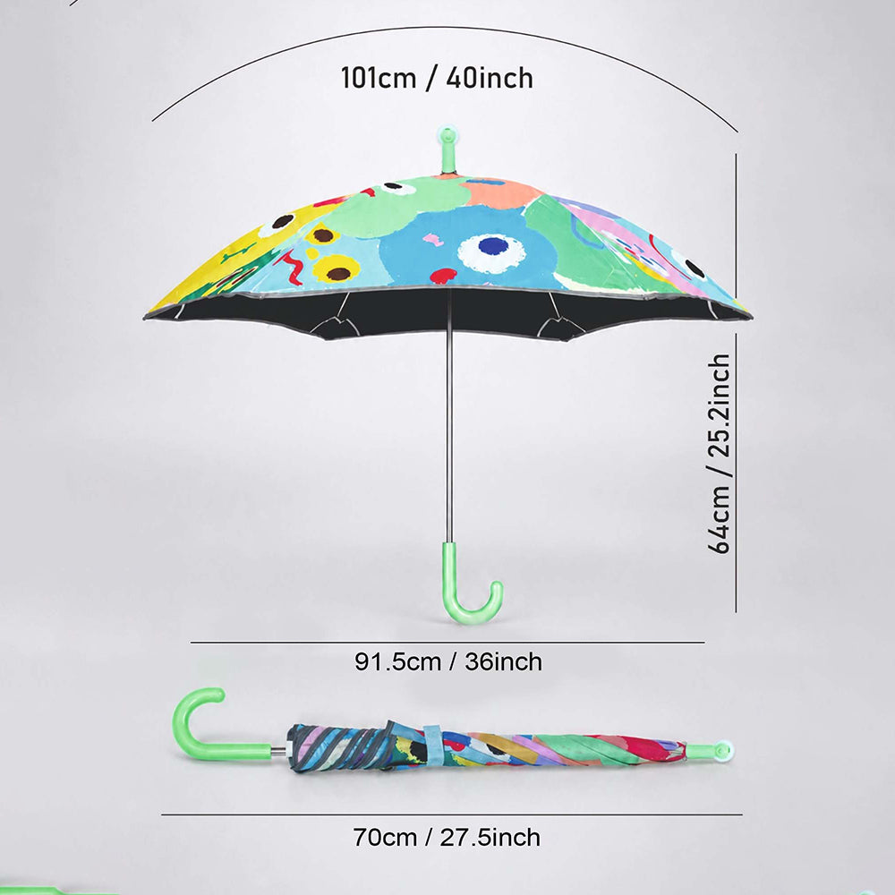 Wheel style Colorful Monster Printed UPF 50+ Kids-Umbrella-5-10Y