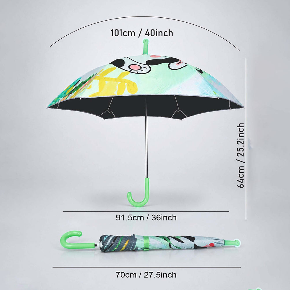 Wheel style Cow Printed UPF 50+ Kids-Umbrella-5-10Y