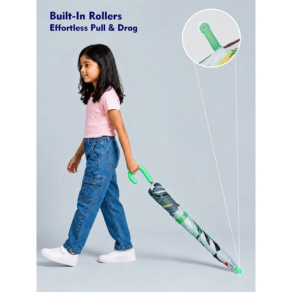 Wheel style Cow Printed UPF 50+ Kids-Umbrella-5-10Y