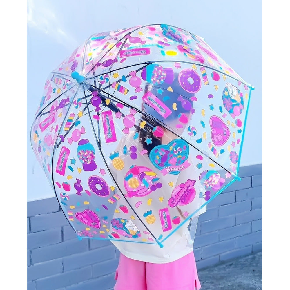 Sweet Candy theme Dome style Transparent Umbrella for Kids, 1-5years