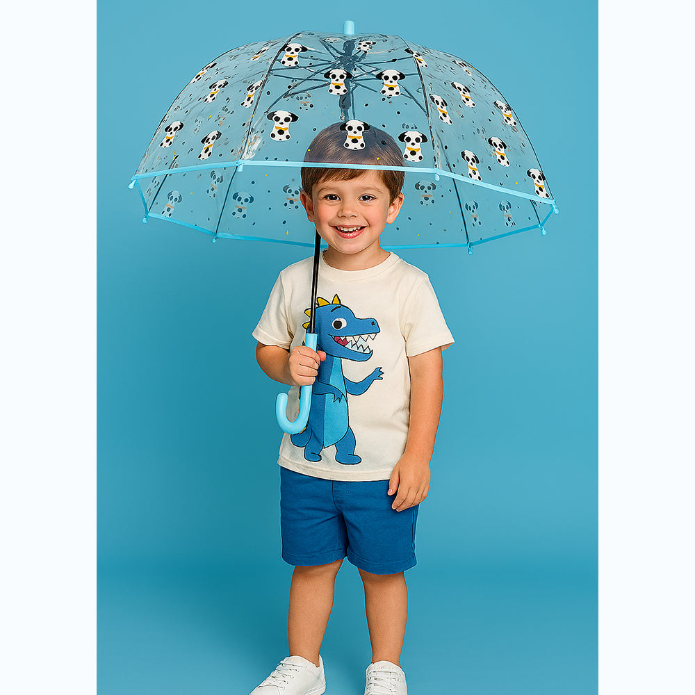 Dalmation theme Dome style Transparent Umbrella for Kids, 1-5years