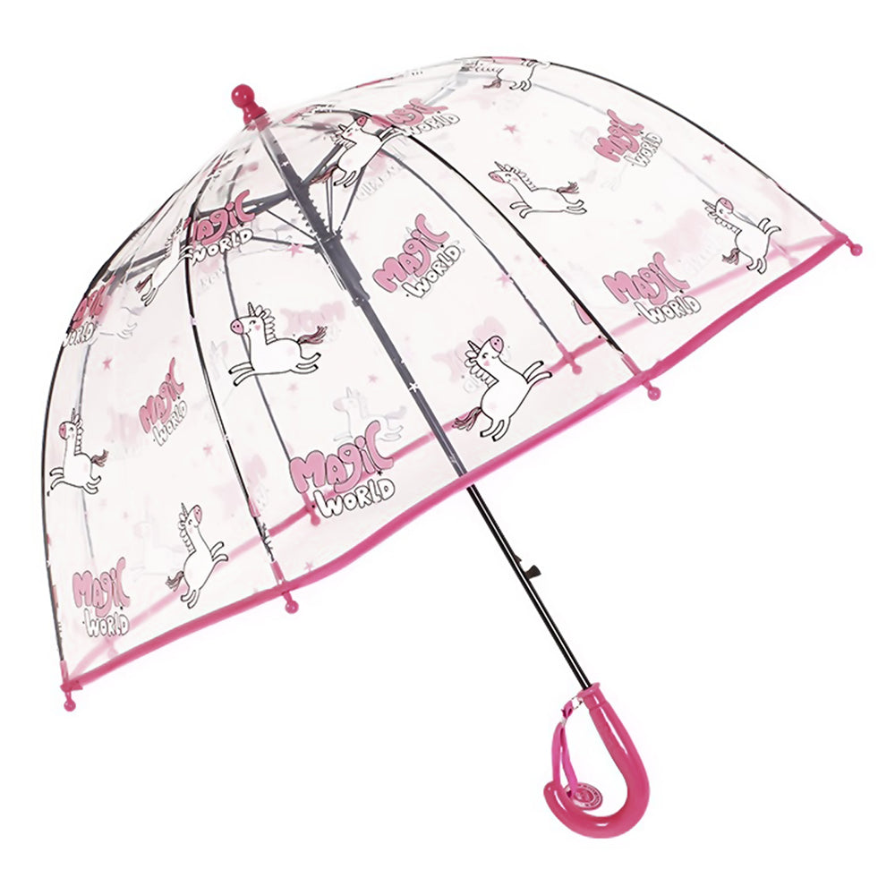 Magic World Unicorn theme Dome style Transparent Umbrella for Kids, 1-5years