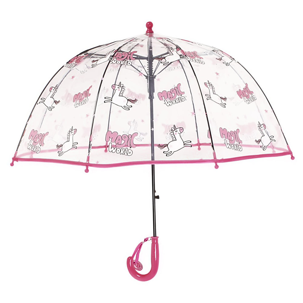 Magic World Unicorn theme Dome style Transparent Umbrella for Kids, 1-5years