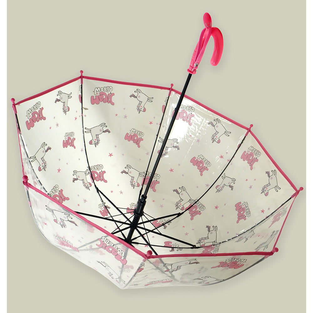 Magic World Unicorn theme Dome style Transparent Umbrella for Kids, 1-5years