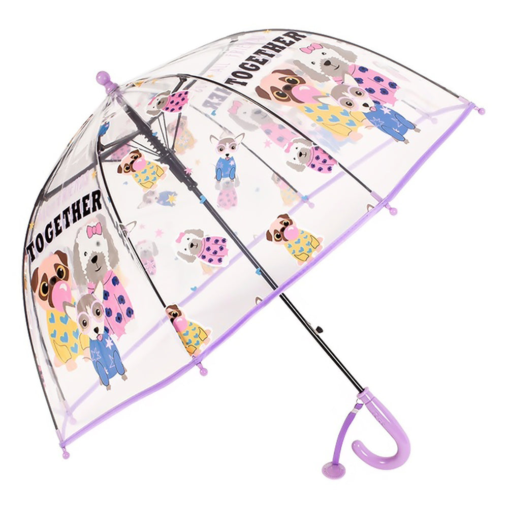 Puppy Family theme Dome style Transparent Umbrella for Kids, 1-5years
