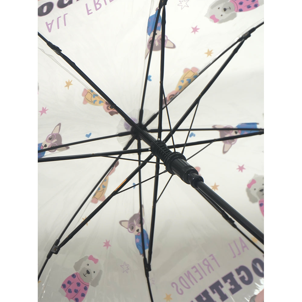 Puppy Family theme Dome style Transparent Umbrella for Kids, 1-5years