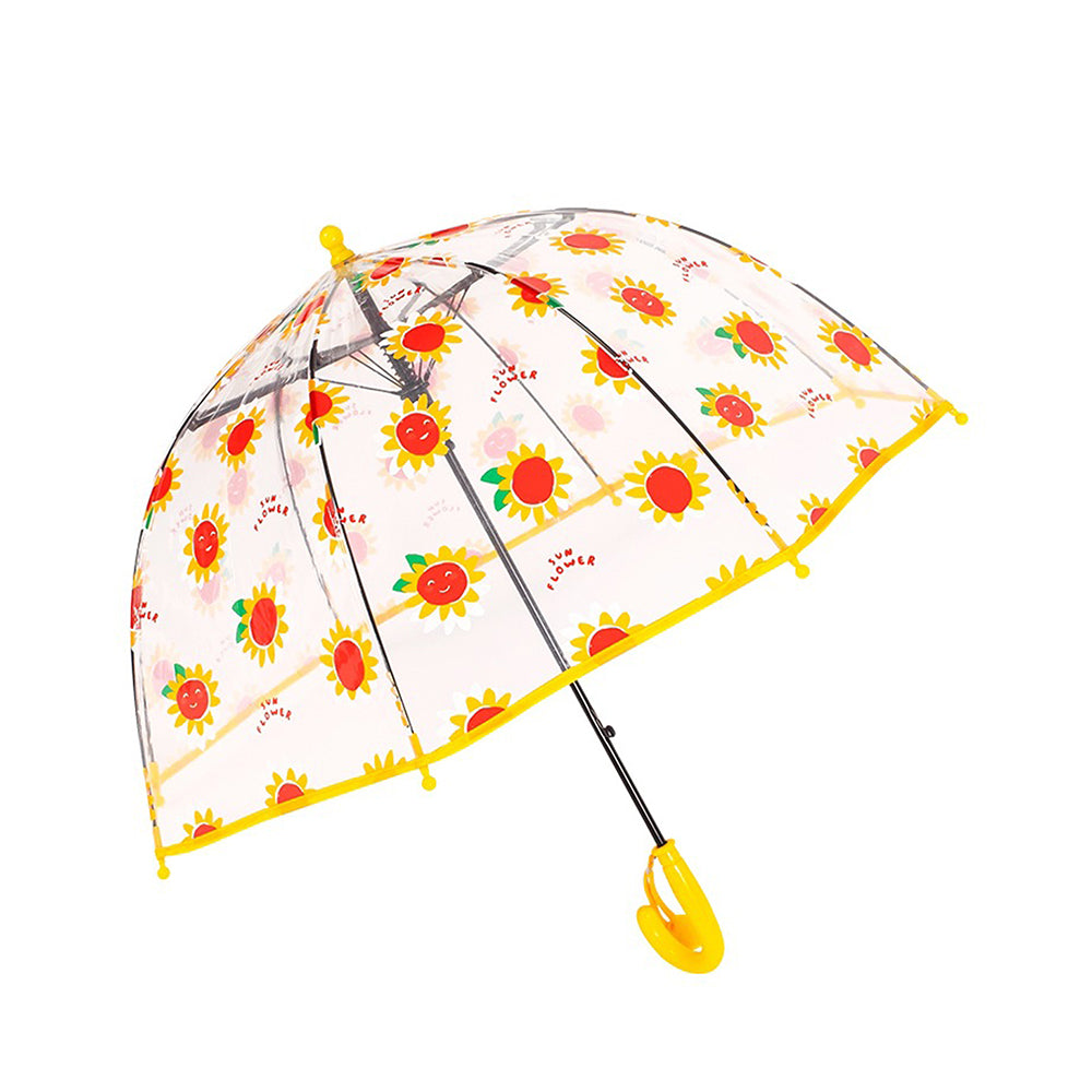 Sunflower theme Dome style Transparent Umbrella for Kids, 1-5years