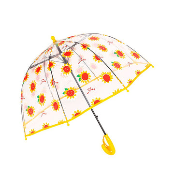 Sunflower theme Dome style Transparent Umbrella for Kids, 1-5years