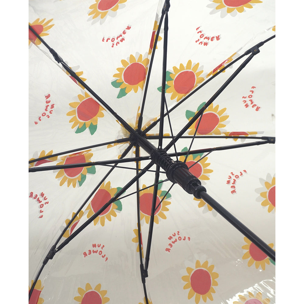 Sunflower theme Dome style Transparent Umbrella for Kids, 1-5years