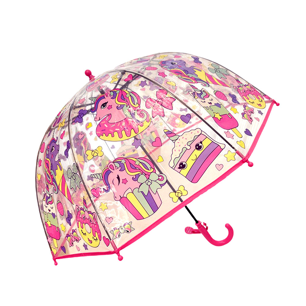 Unicorn Icecream theme Dome style Transparent Umbrella for Kids, 1-5years