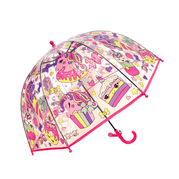 Unicorn Icecream theme Dome style Transparent Umbrella for Kids, 1-5years
