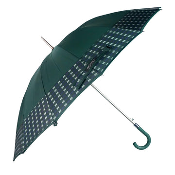 Bottle Green Checks Large Canopy Size Umbrella for Adults