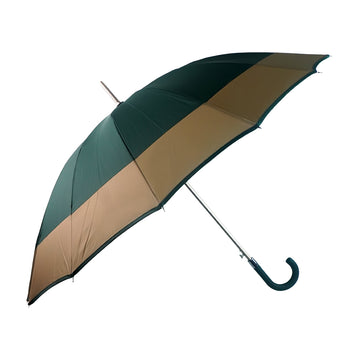 Dark Green with Brown Border Large Canopy Size Umbrella for Adults