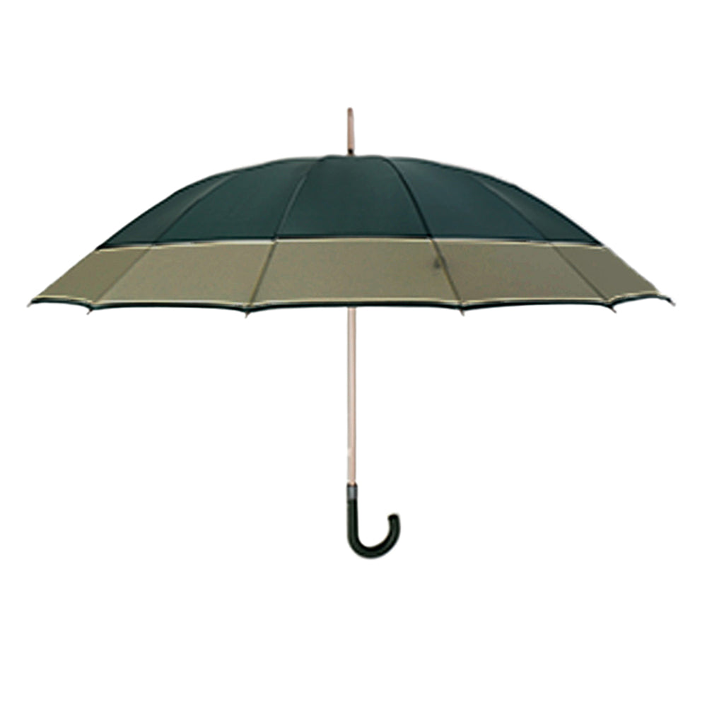Dark Green with Brown Border Large Canopy Size Umbrella for Adults