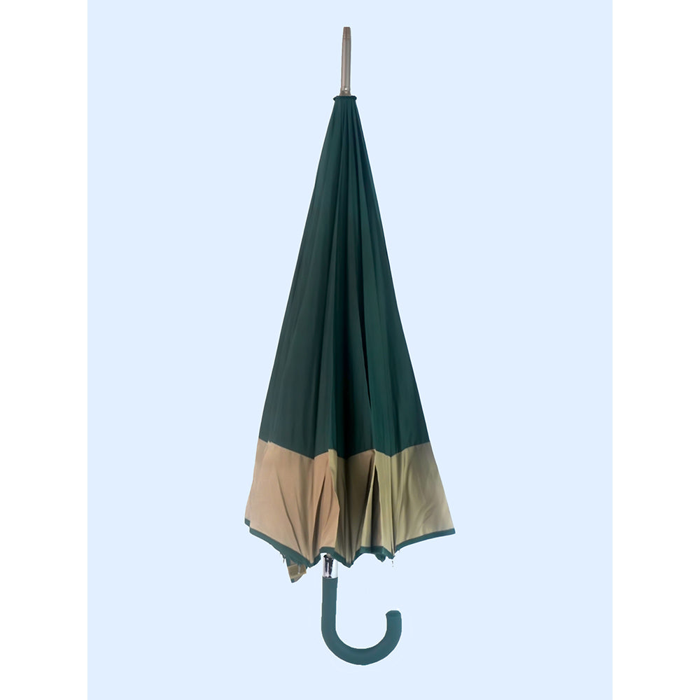 Dark Green with Brown Border Large Canopy Size Umbrella for Adults