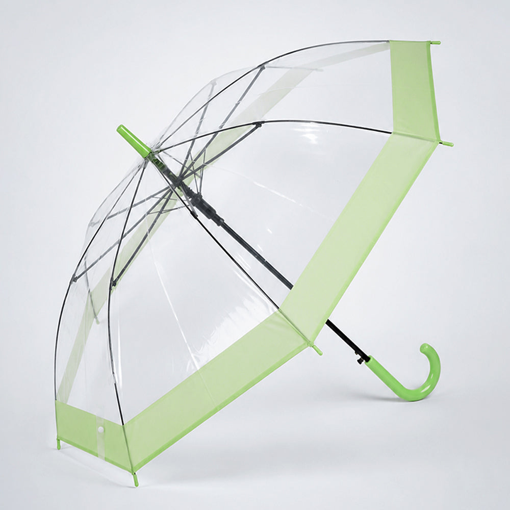 Green Big Border Transparent Umbrella for Teens & Adults