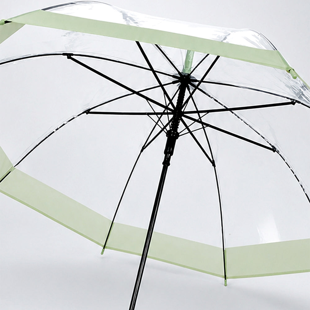 Green Big Border Transparent Umbrella for Teens & Adults