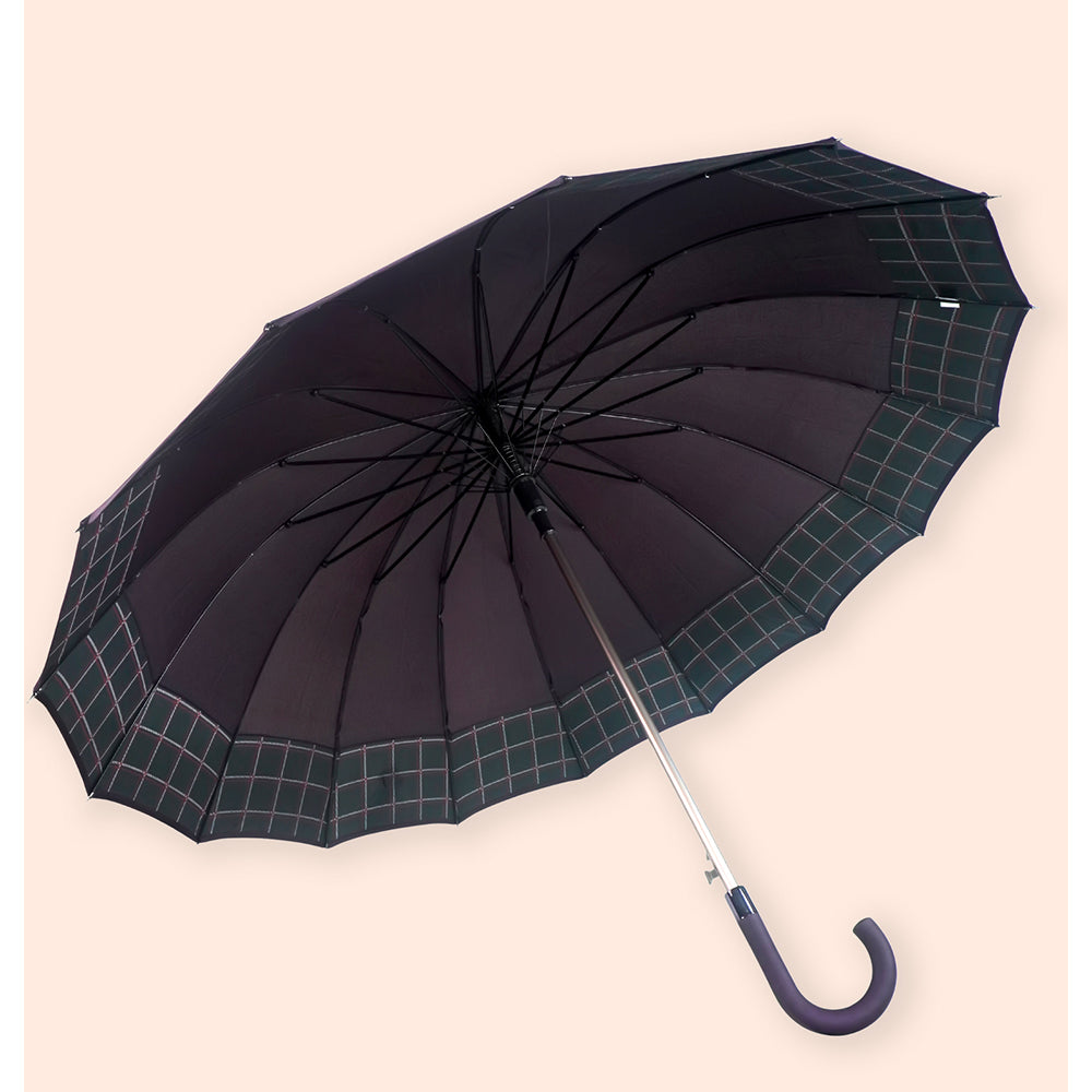 Mauve Checks Large Canopy Size Umbrella for Adults