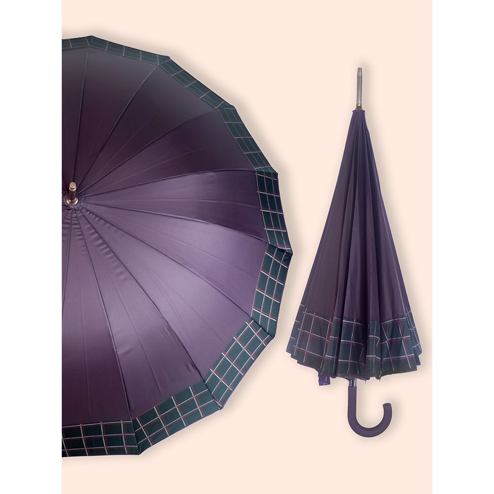 Mauve Checks Large Canopy Size Umbrella for Adults