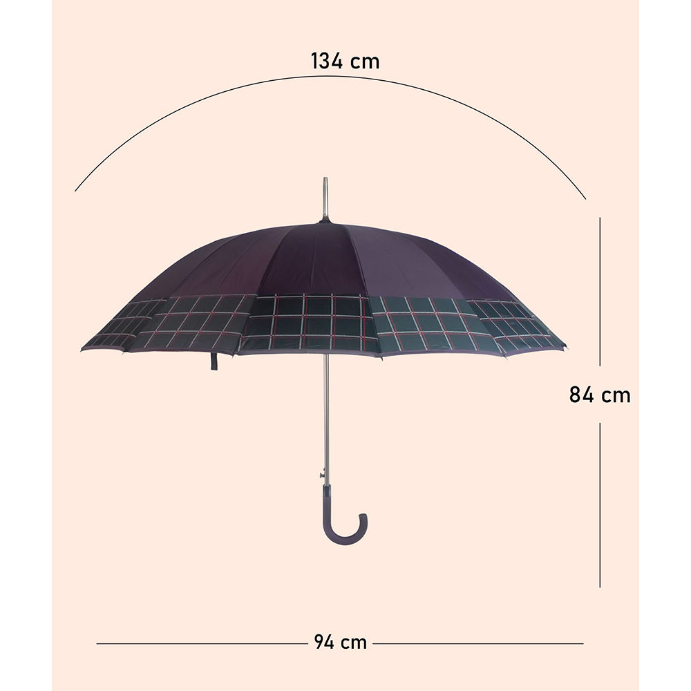 Mauve Checks Large Canopy Size Umbrella for Adults