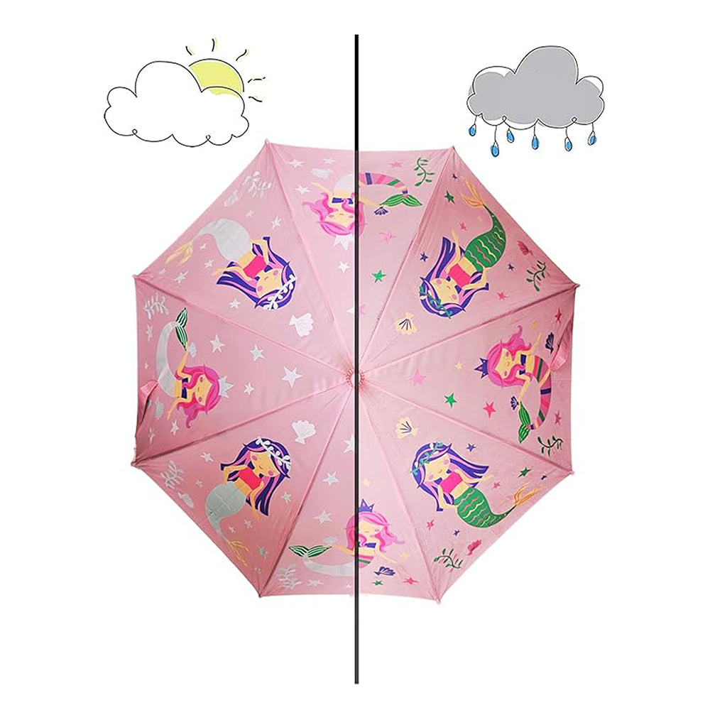 Mermaid theme Color Changing Magic Umbrella for Kids, 5yrs - 10yrs