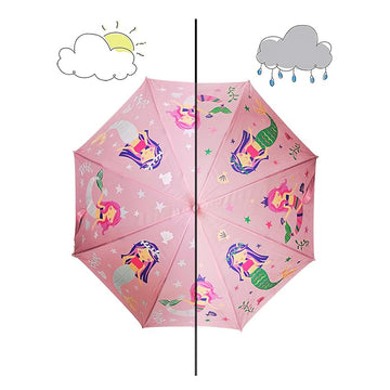 Mermaid theme Color Changing Magic Umbrella for Kids, 5yrs - 10yrs