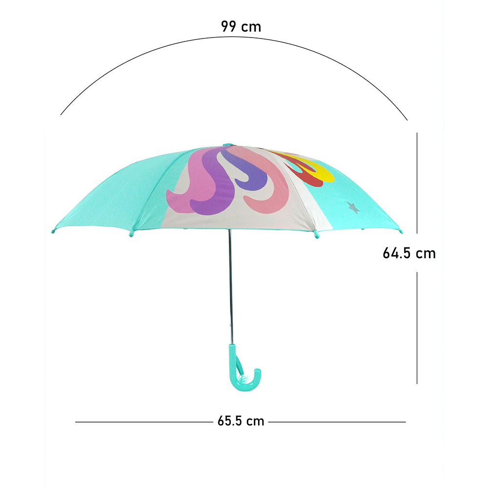 Mint Unicorn Big Face Umbrella for Kids, 5yrs - 10yrs