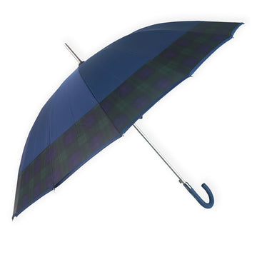 Navy And Black Checks Large Canopy Size Umbrella for Adults