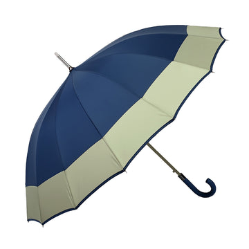 Navy with Grey Border Large Canopy Size Umbrella for Adults