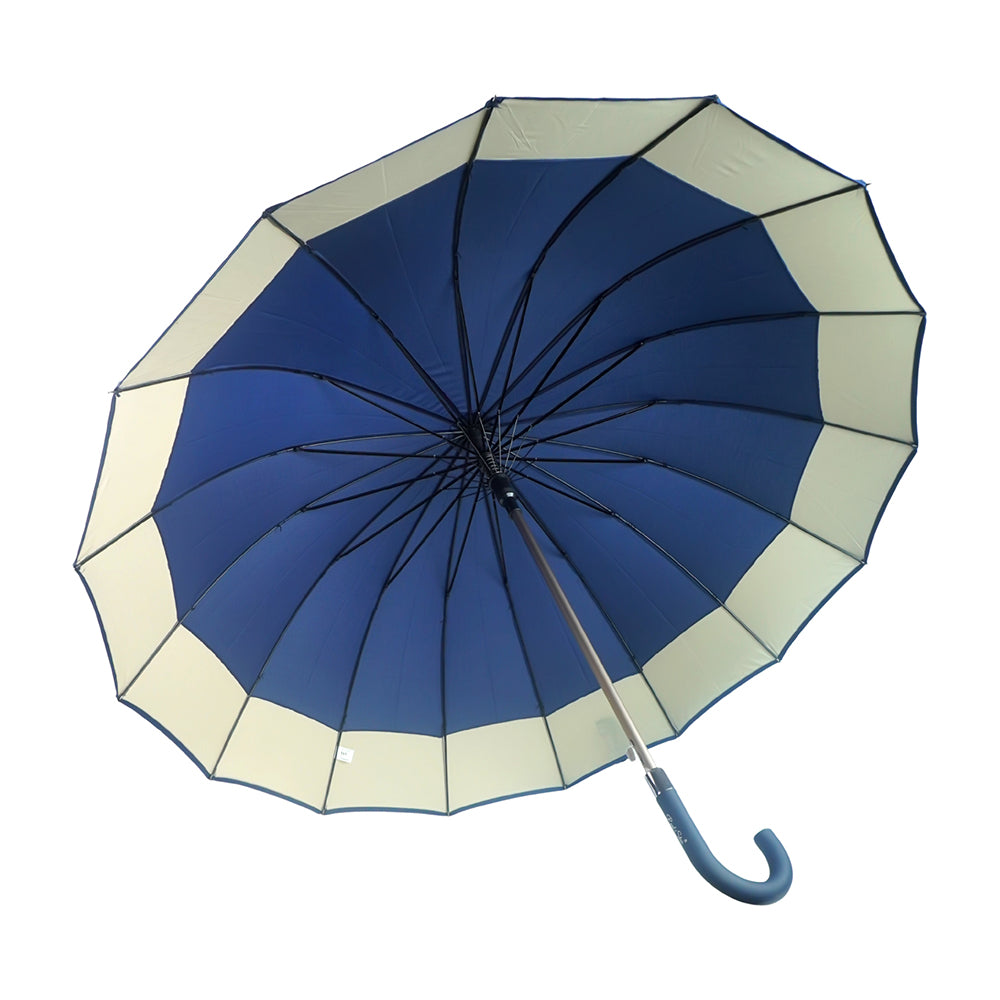 Navy with Grey Border Large Canopy Size Umbrella for Adults