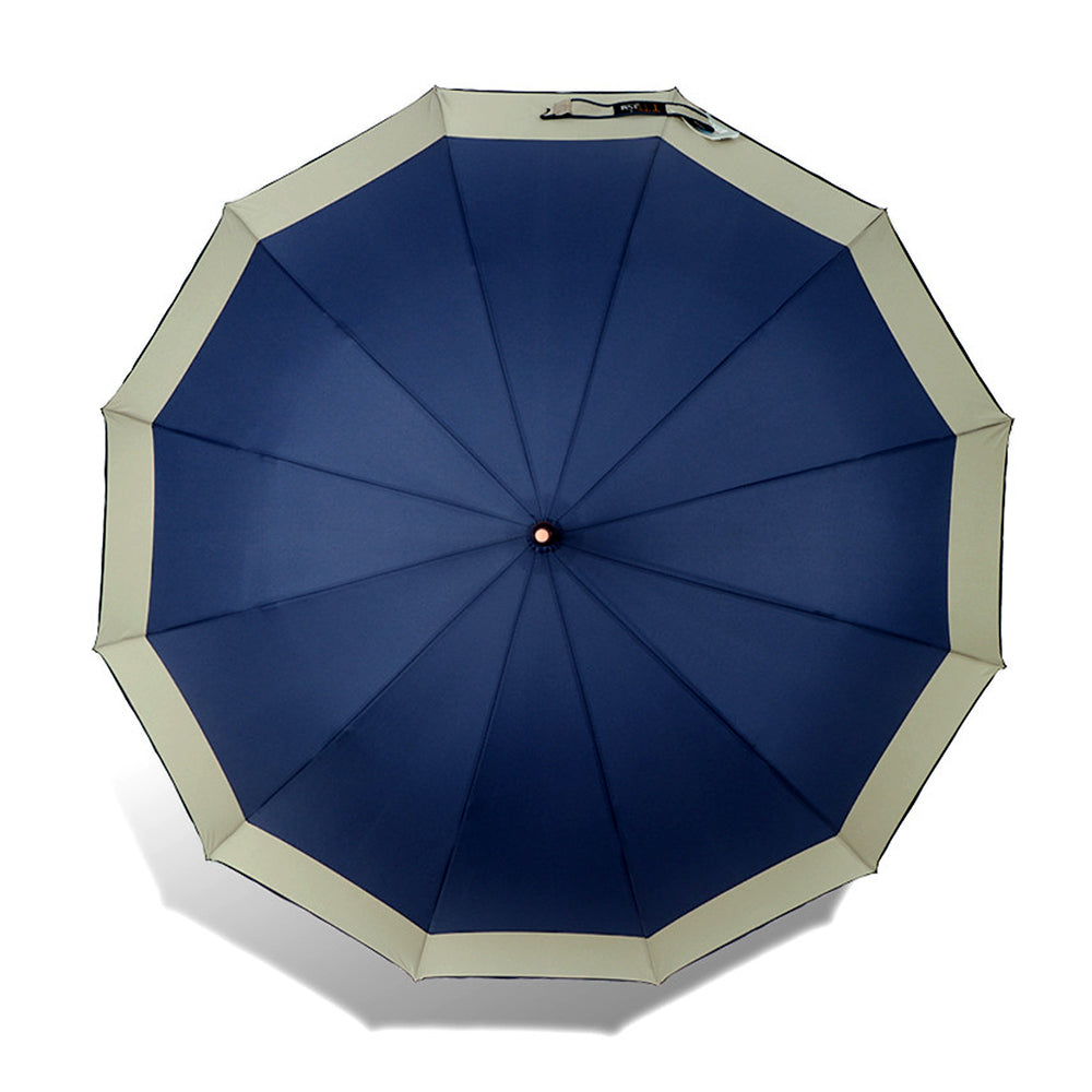Navy with Grey Border Large Canopy Size Umbrella for Adults