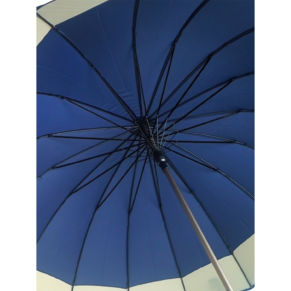 Navy with Grey Border Large Canopy Size Umbrella for Adults