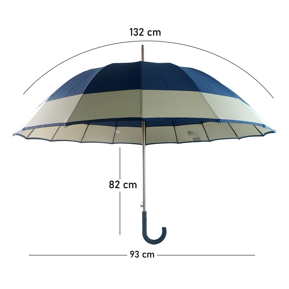 Navy with Grey Border Large Canopy Size Umbrella for Adults